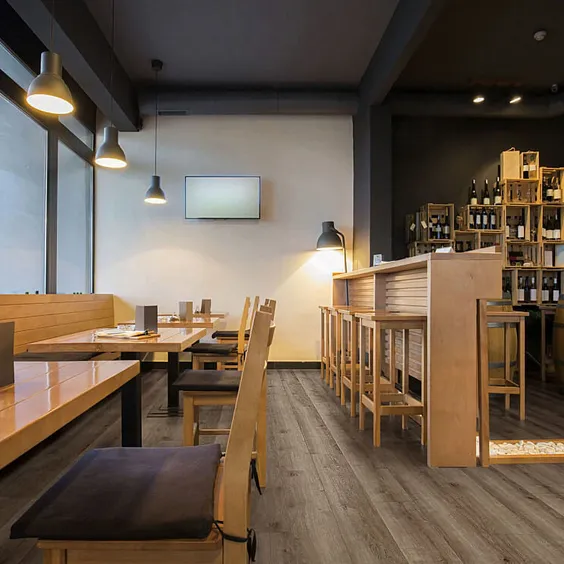 COREtec Extreme Durability flooring in a commercial restaurant
