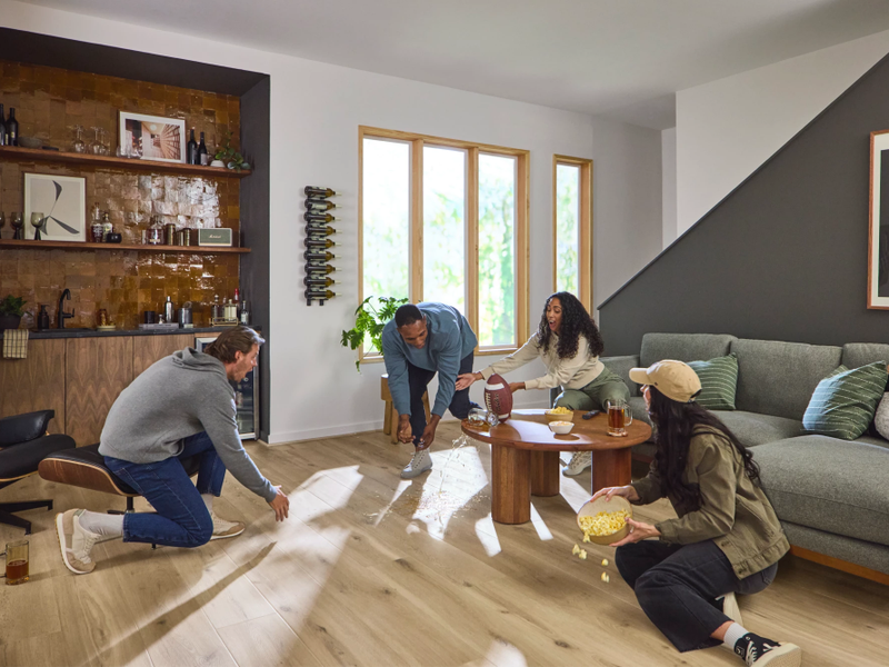 Coretec flooring in a stylish family home